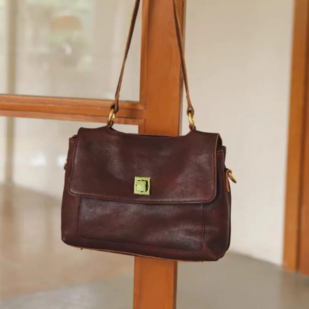 Vintage Desire Leather Handbag – Retro Bag for Women - Image 5